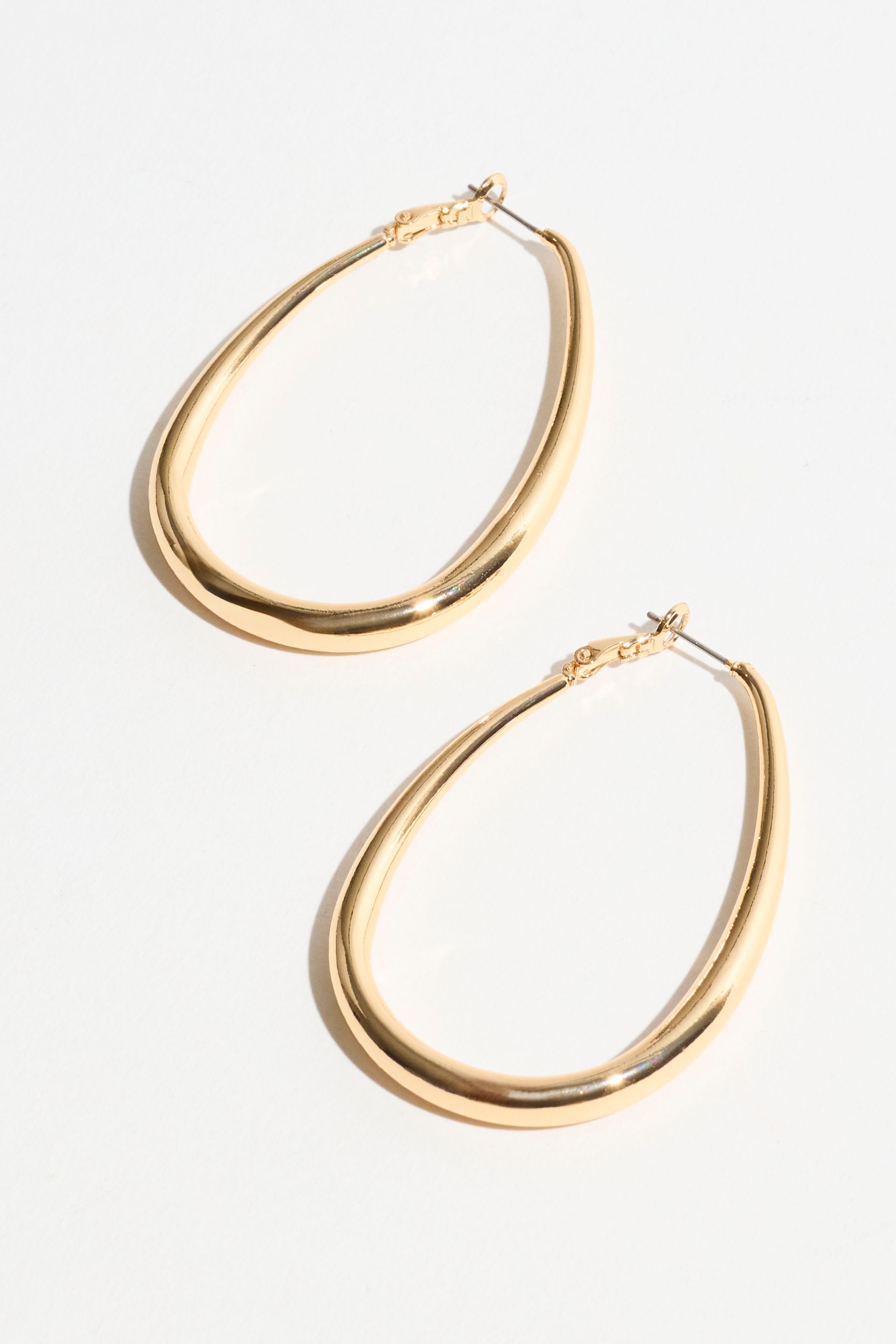 Oversized Oblong Hoop Earrings