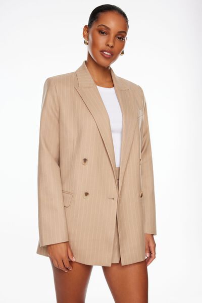 Lambskin Accent Fitted Blazer - Ready to Wear