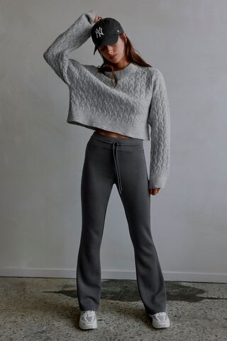 Women's Jockey Sport Modern Jogger Pants ($30) ❤ liked on Polyvore  featuring pants, grey, mid rise pants, grey pants,…