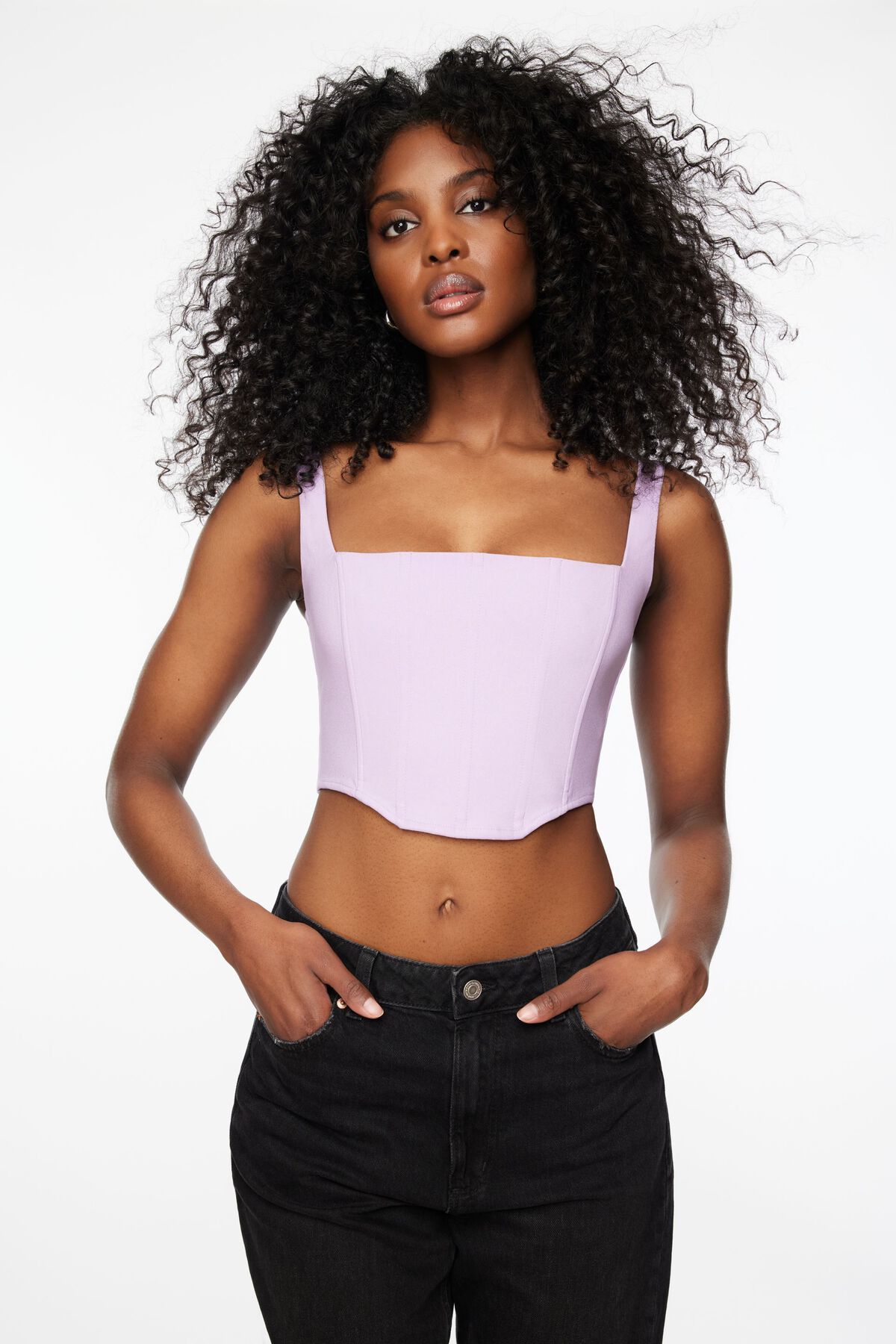 SAY MY NAME SQUARE NECK CORSET TOP