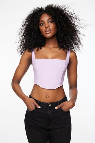 Coloquin Women Bra Tops Long Sleeve Going Out Crop Tops Ribbed Square Neck  Corset Tops at  Women's Clothing store