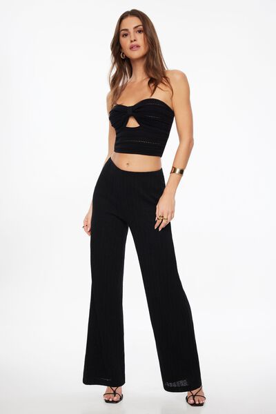 1. STATE High Waisted Pleated Front Straight Leg Trouser Pants