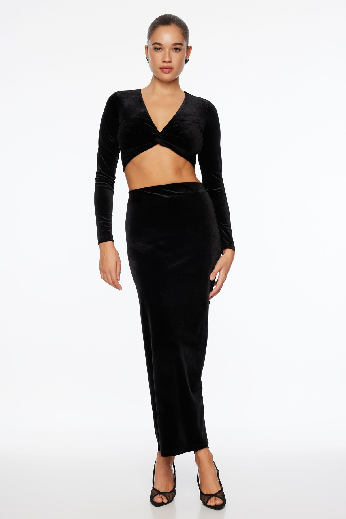 Crop Tops For Women Going Out Women's V Neck Velvet With Breast