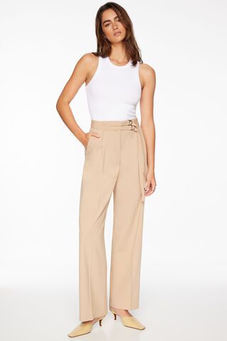 Women's Belted Wide Leg Palazzo Jeans