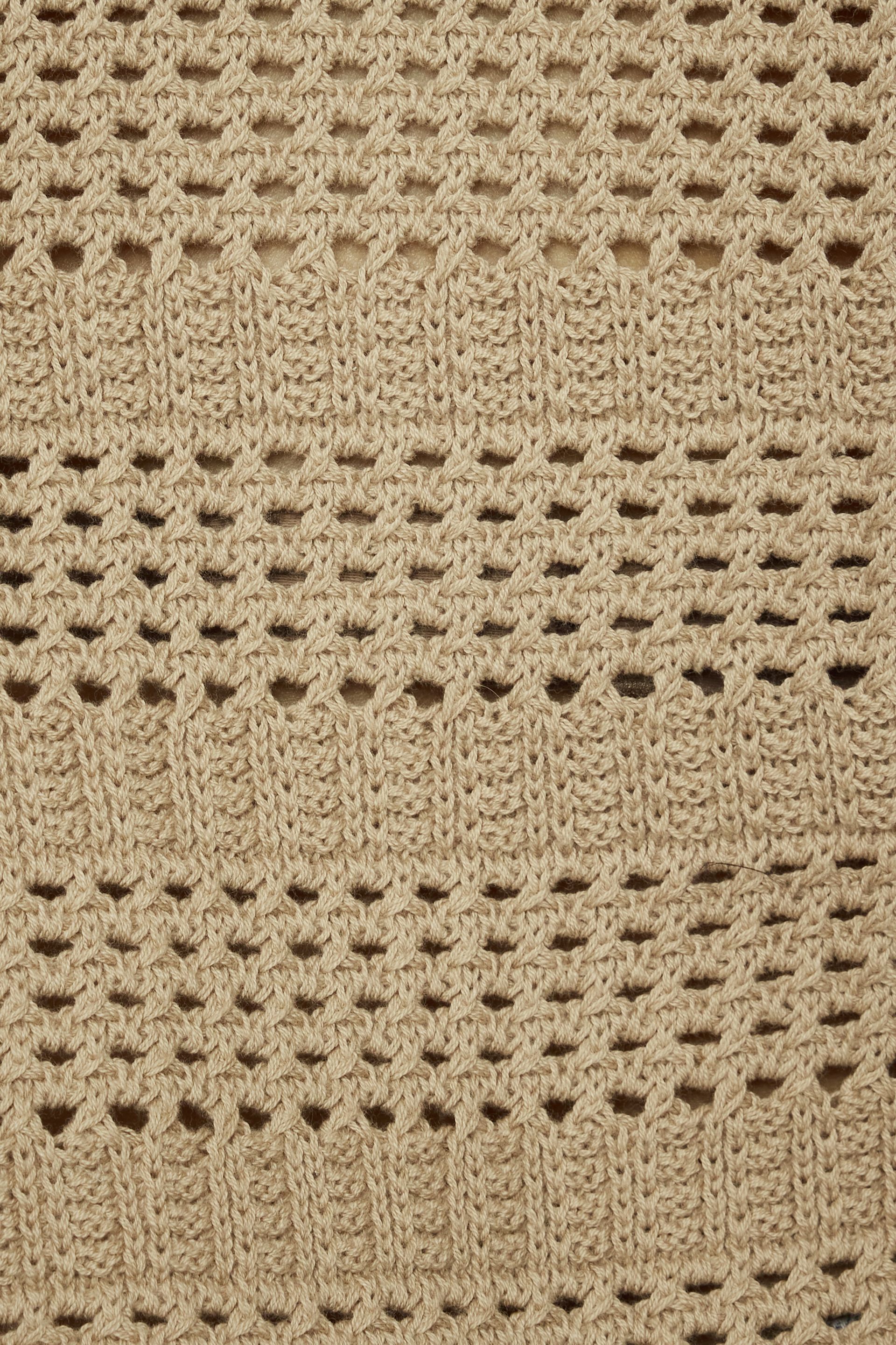 Open Knit Crewneck Sweater
