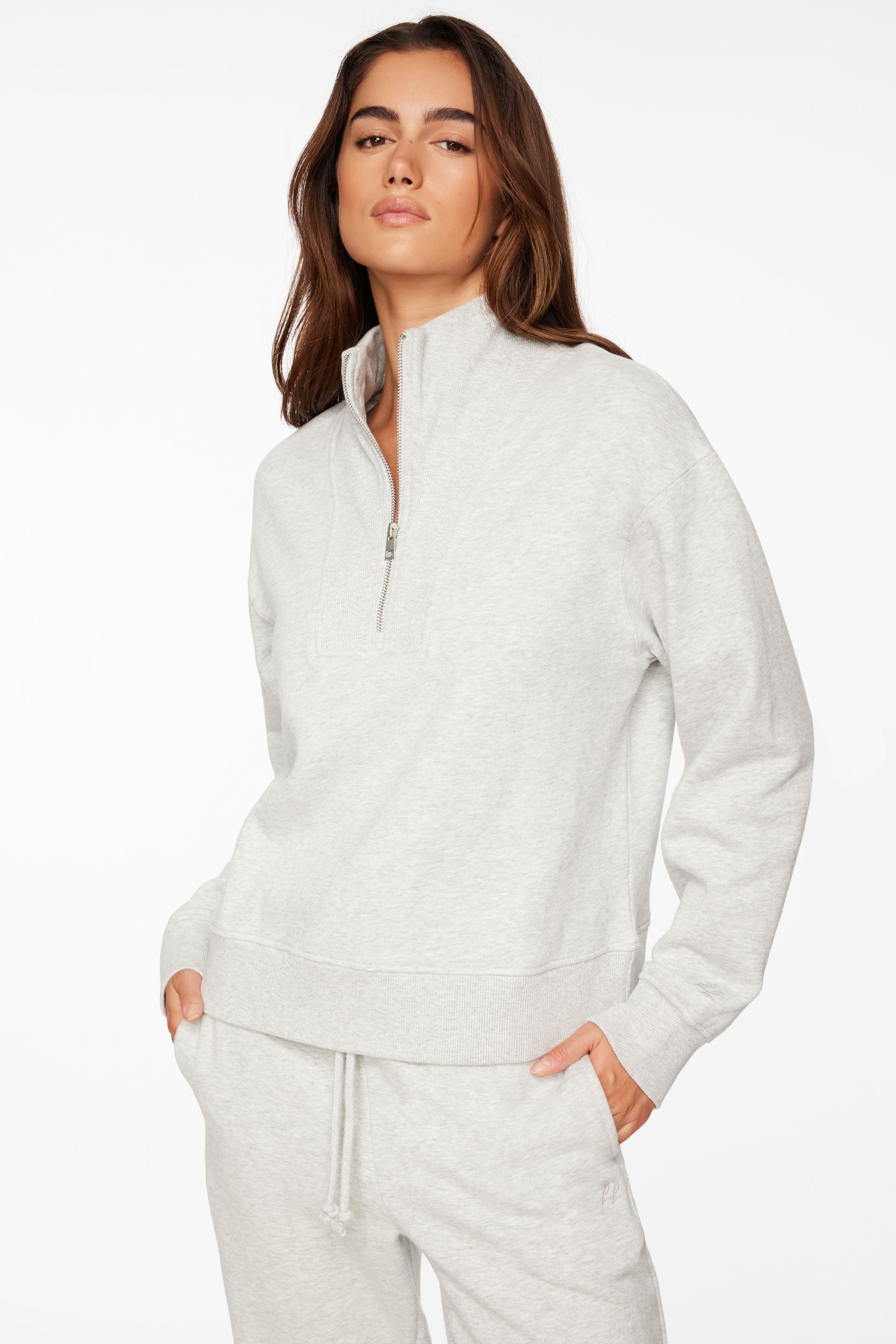 Half Zip Sweatshirt Grey | Dynamite