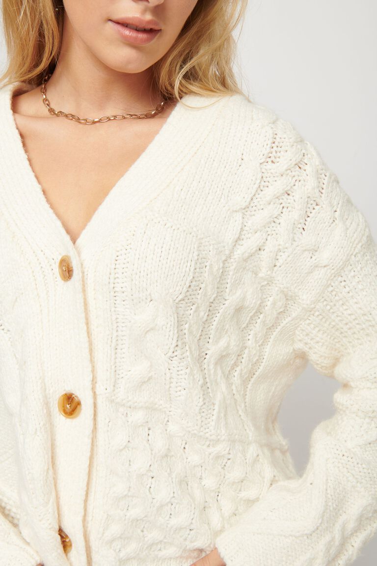 Oversized Cable Knit Cardigan Dynamite
