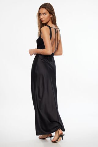 Ashlyn Mini Slip Dress Black