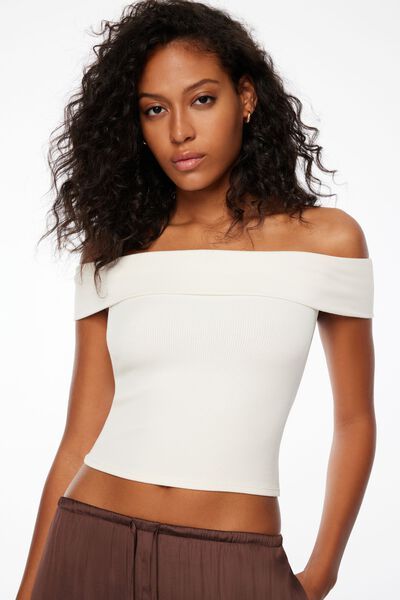Women's Off Shoulder Crop Top With Arm Band