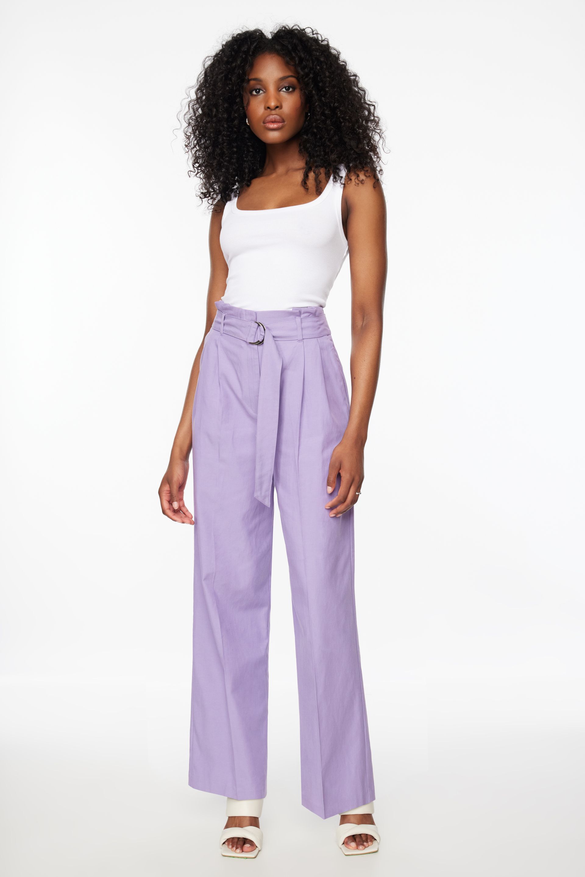 Buy Purple Parallel Pants With Lace At Hemline Online  W for Woman