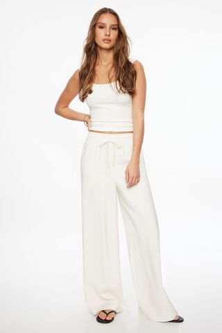 Relaxed Fit Drawcord Wide Leg Pants