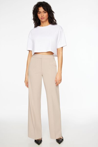 High Waisted Wide Leg Pants Red