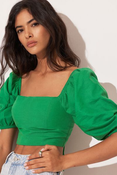 Crop Tops  Off Shoulder, Front Tie, Strappy, Ruffle, Mesh, Hood &More –  sunifty