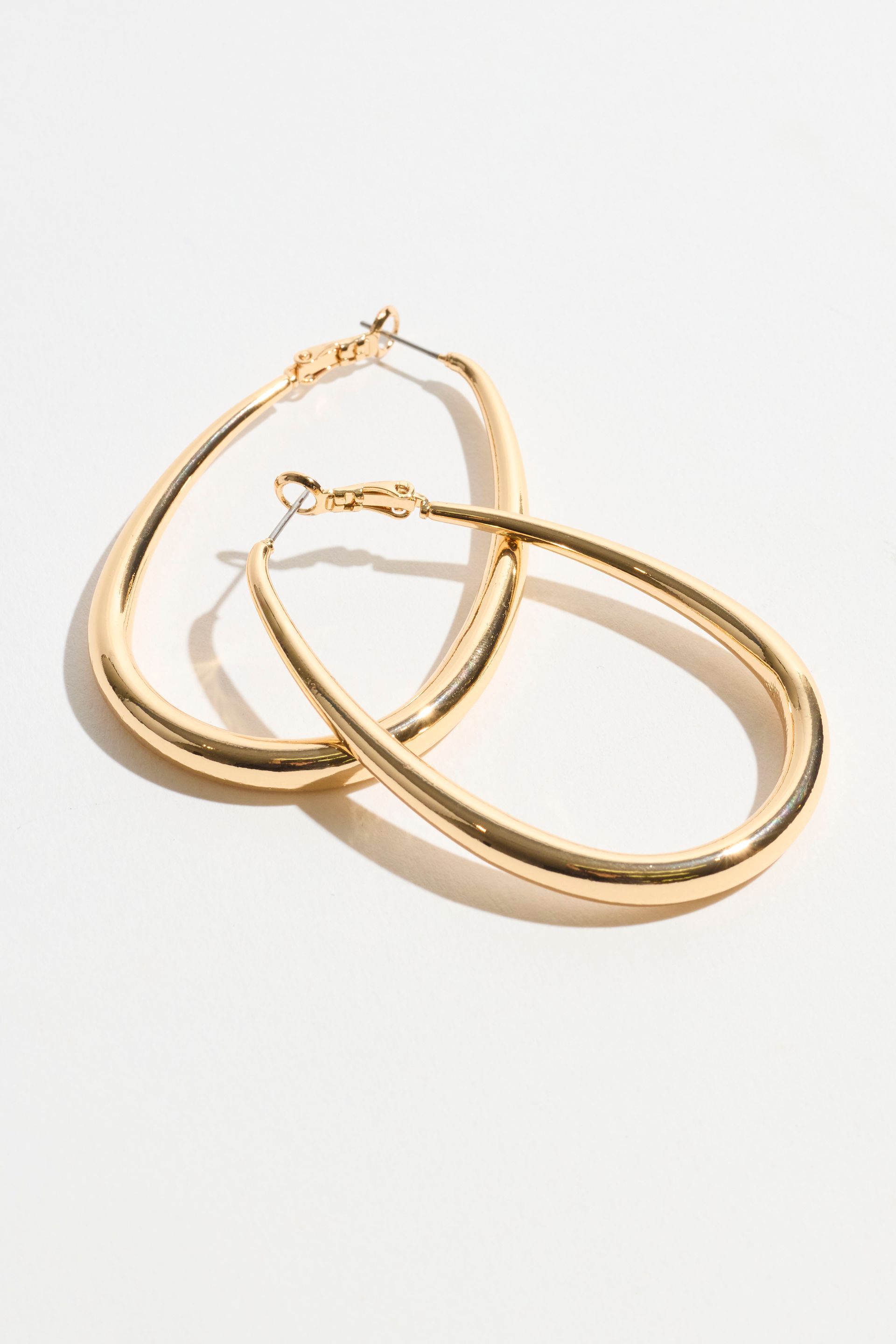 Oversized Oblong Hoop Earrings