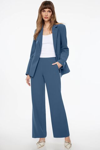 Blazer Pants Suit Two Piece Sets Women White Pink Sky Blue Splicing Color  One Button Trousers Pants Set Formal Suits 2022 New From Susansay, $87.13