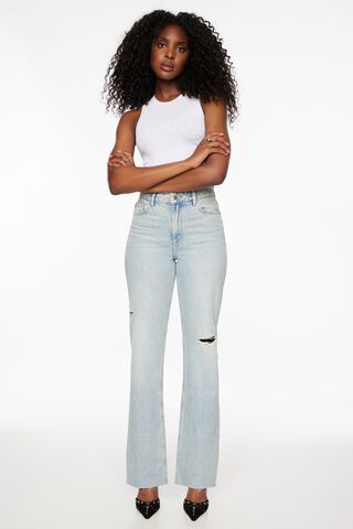 Women's Ultra High-Rise Ripped Light Wash Dad Jeans, Women's Bottoms