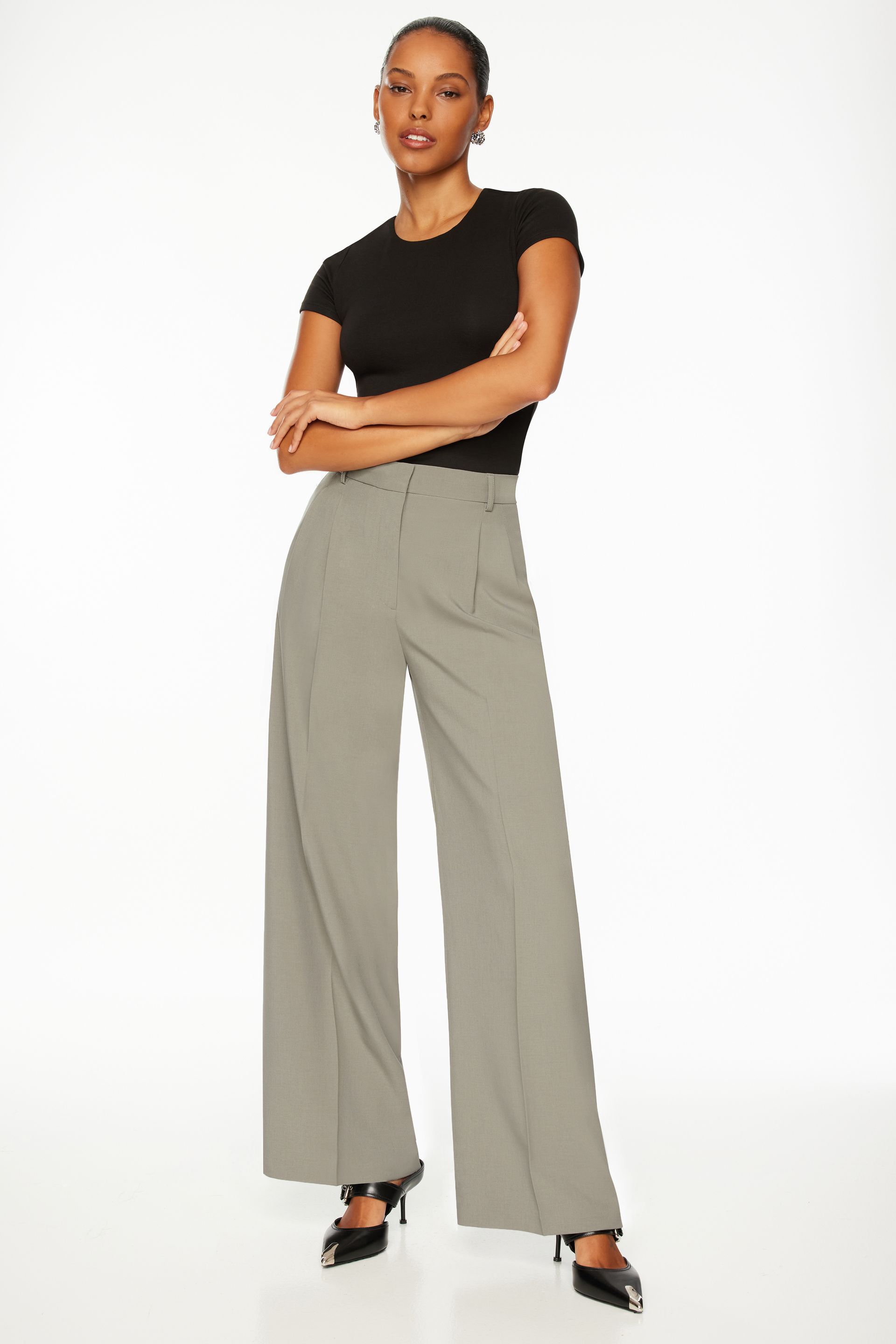 High Waisted Tailored Straight Leg Trousers  Nasty Gal