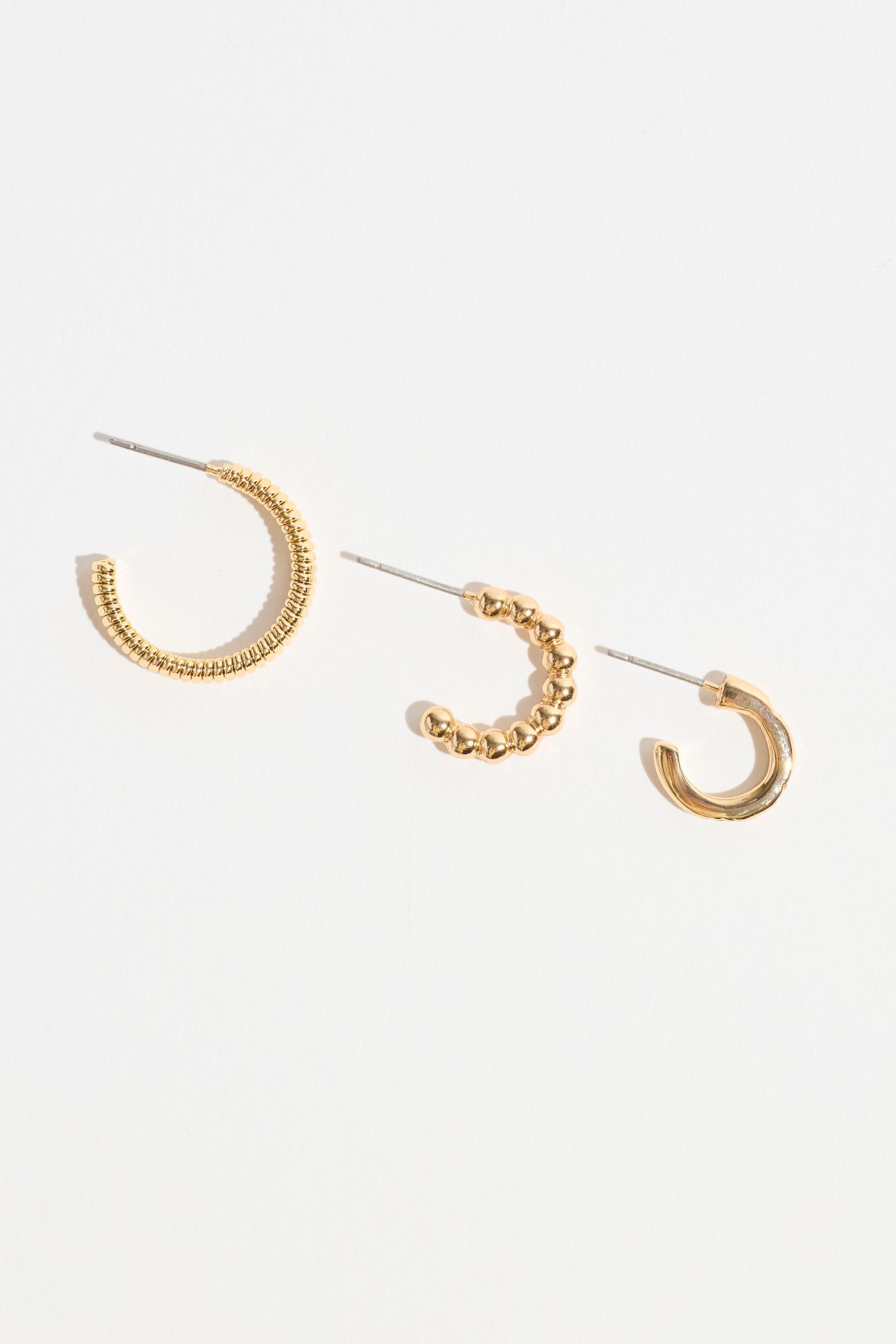3-Pack Gradient Vintage Hoop Earrings