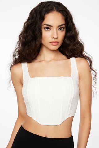 Leilani White Corset-Style Bodysuit