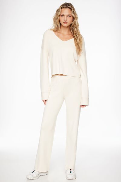 Belted Straight Leg Pants White
