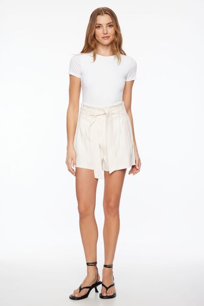 High Waist Lace Shorts - Off-White