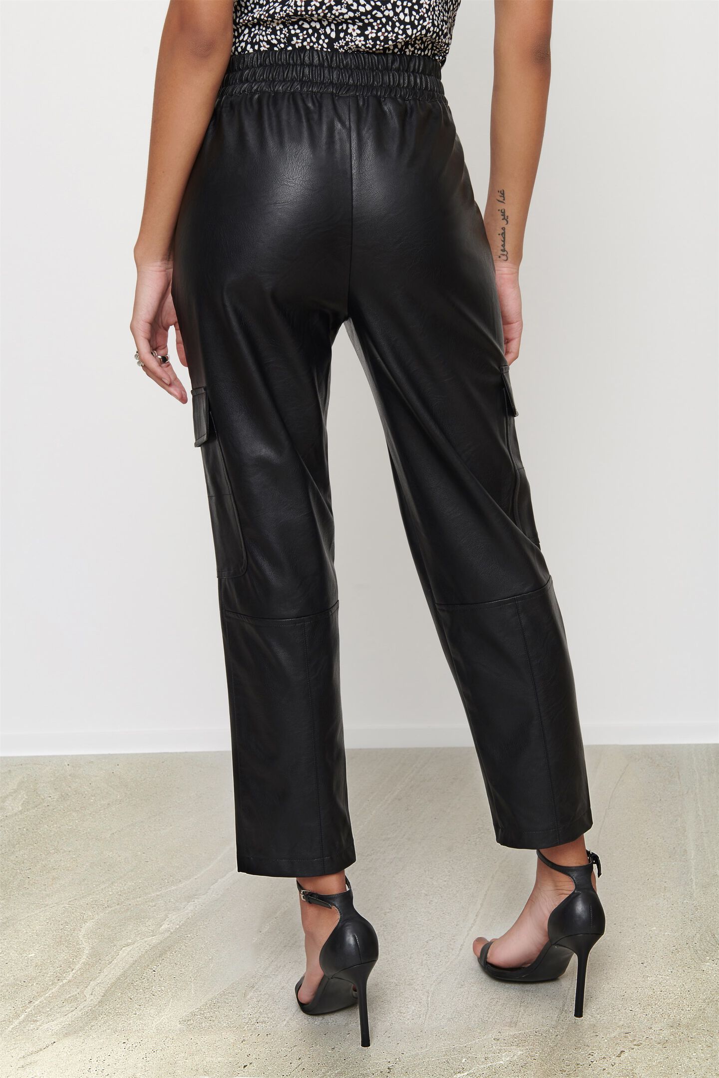 High-Rise Faux Leather Pant | Dynamite