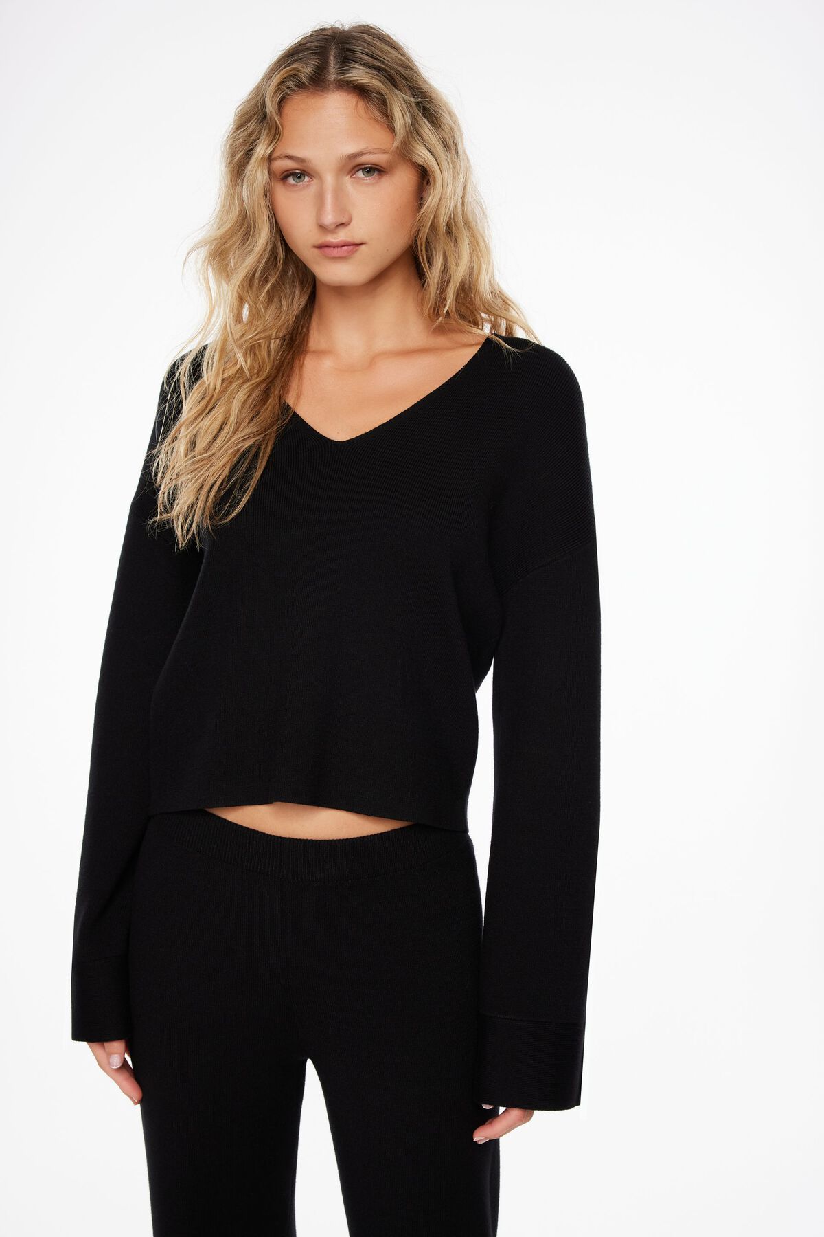Always In Your Heart Black Cutout Long Sleeve Sweater Top