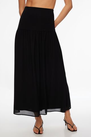 Arya Mesh Maxi Skirt Black