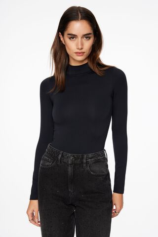 commando Women's Mockneck Sleeveless Bodysuit, Black, One Size at   Women's Clothing store