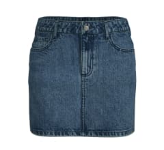 blue denim mini skirt