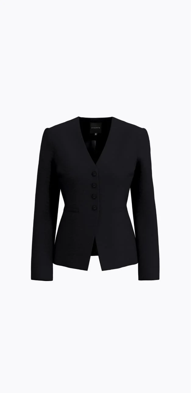 Black flyaway blazer.