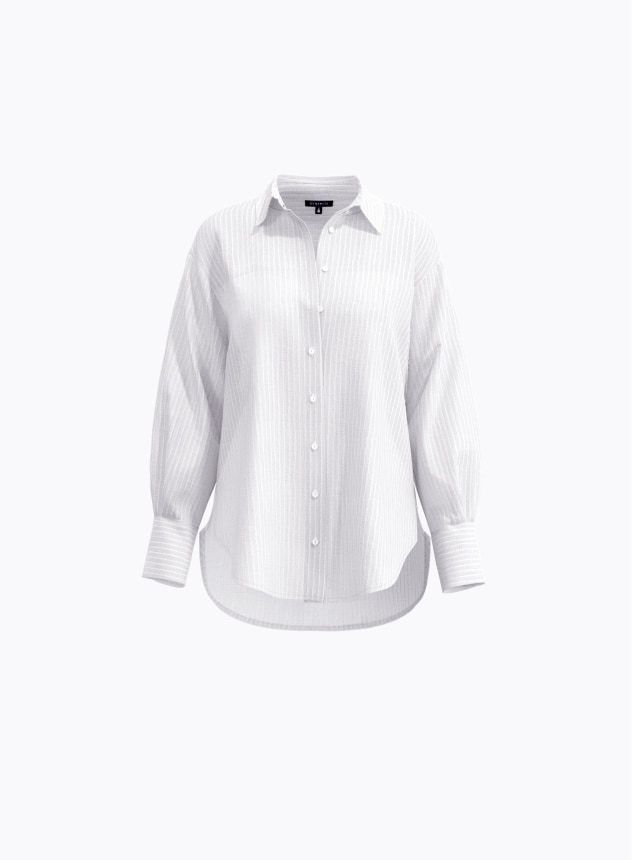 White buttoned shirt.