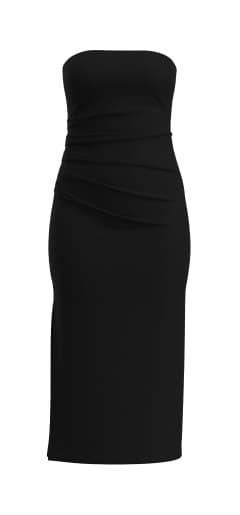 Robe tube noire longueur midi.