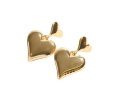 Double Heart Drop Earrings