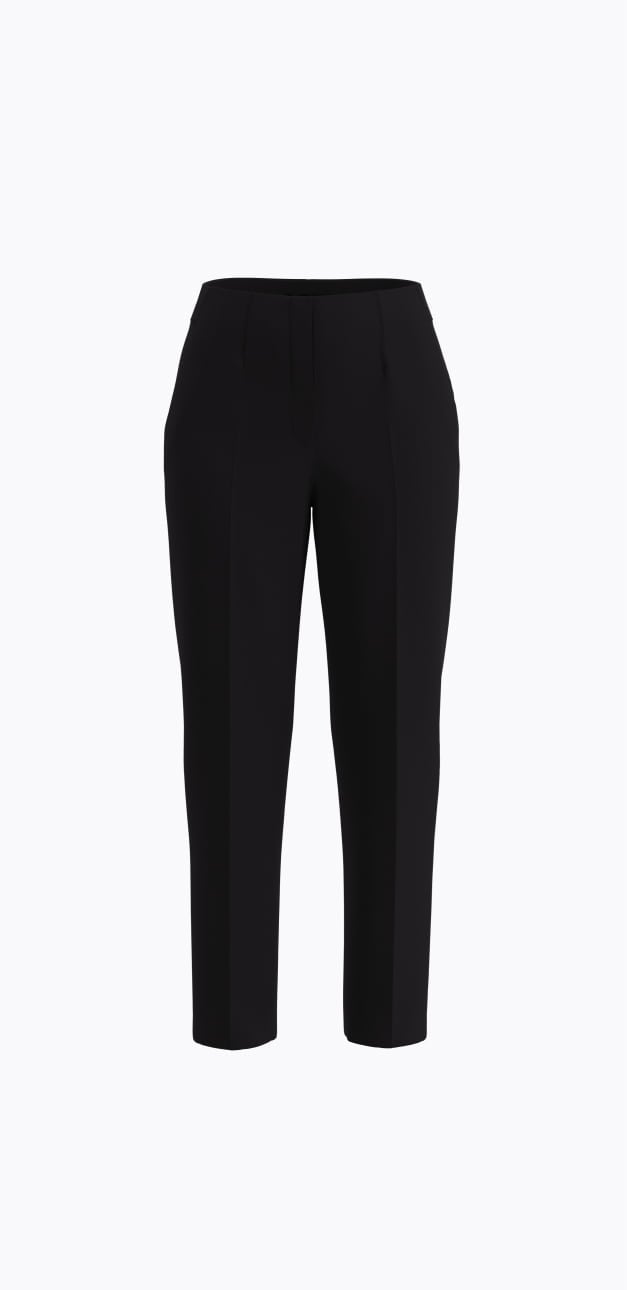 Black slim leg trousers.