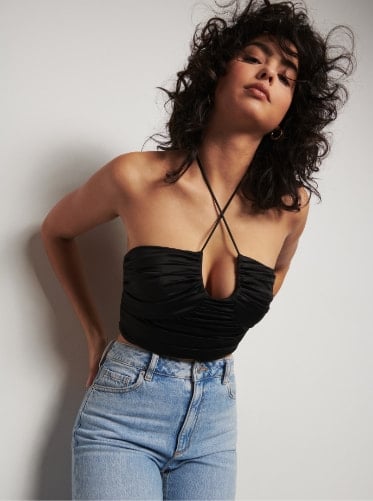 Satin Halter Top.