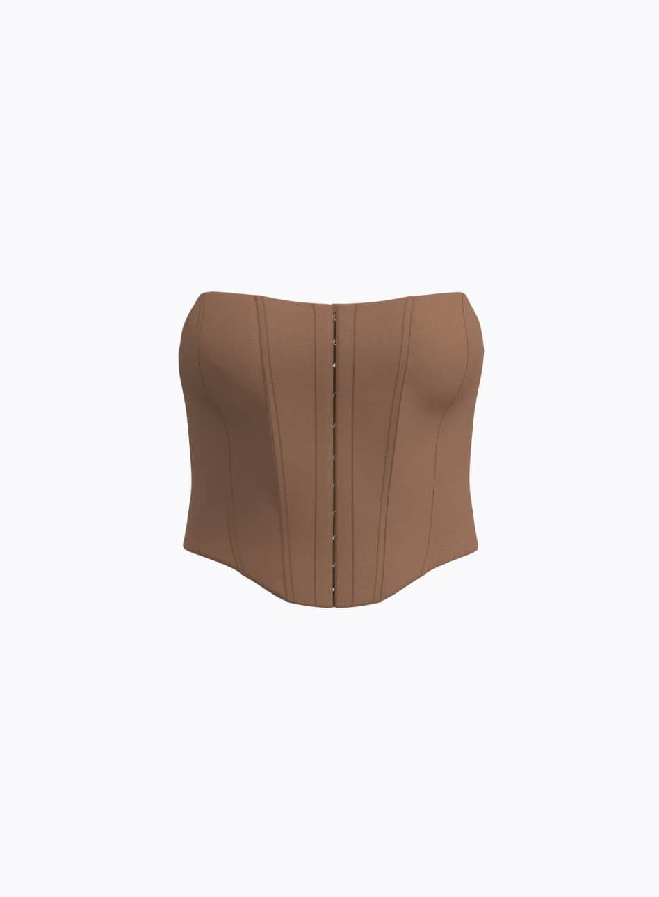 Brown corset top.