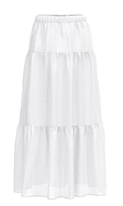 white Daisy tiered maxi skirt.