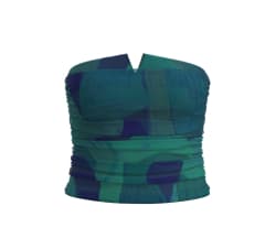 Blue Rosalina shirred tube top