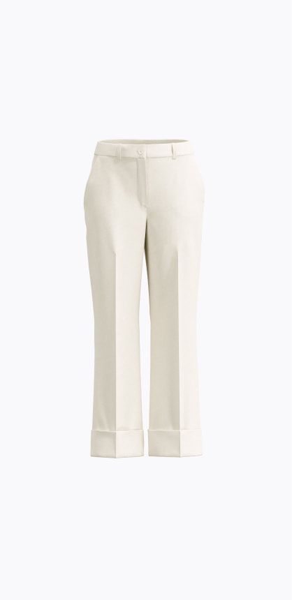 White cuffed ankle pants.